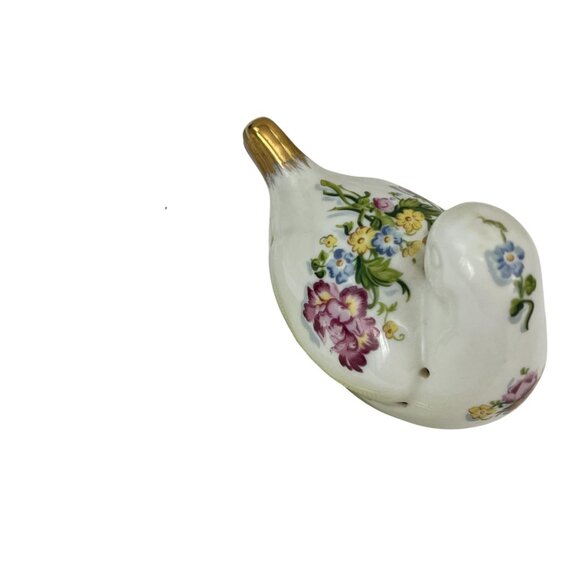 Vintage Elizabeth Arden Chelsea Gardens Porcelain Dove Figurine Floral Gold Acce - Picture 3 of 10